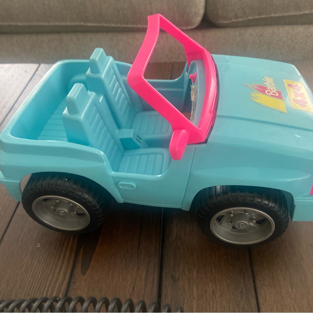 Vtg 1994 Barbie Jeep 4x4 Beach Cruiser Dune Buggy Blue Pink Truck Vehicle Car - Picture 12 of 14